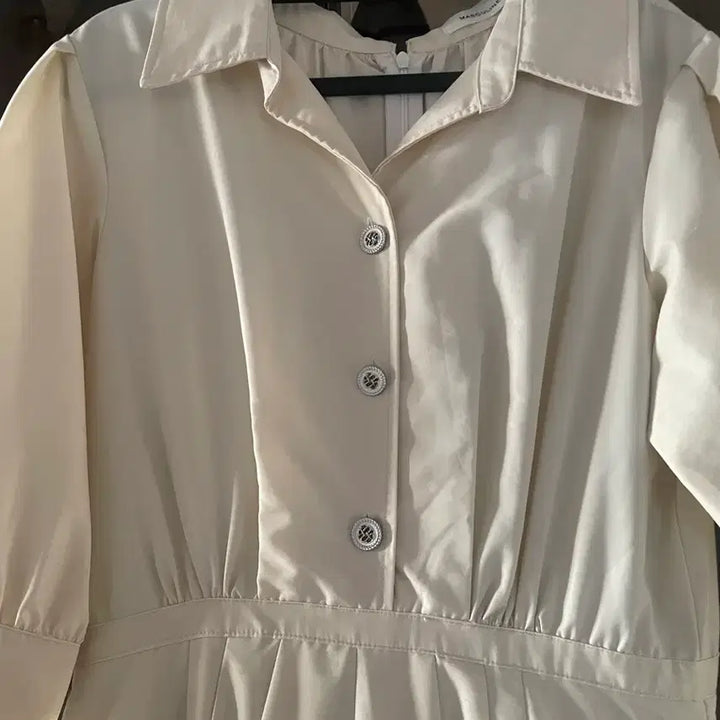 [BUNJANG] Ivory Shirt Long Dress (Unworn) / 아이보리 셔츠 롱 원피스 미착용 55-66