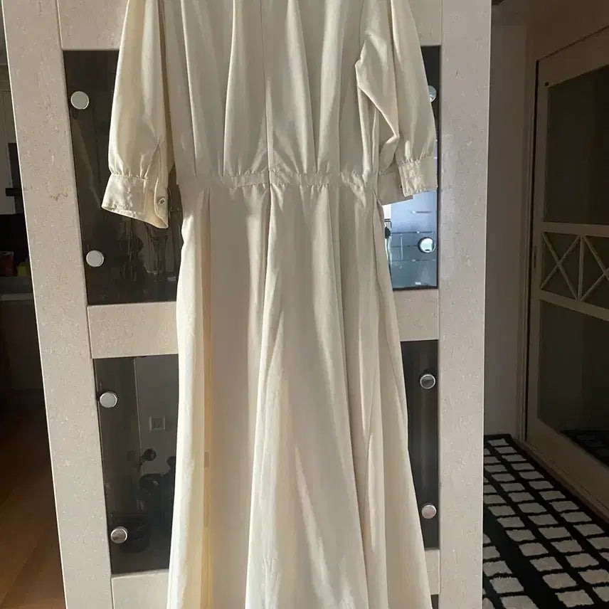 [BUNJANG] Ivory Shirt Long Dress (Unworn) / 아이보리 셔츠 롱 원피스 미착용 55-66