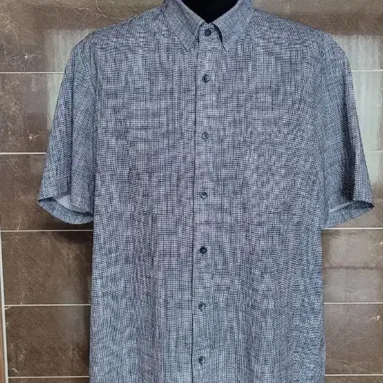 [SOLD OUT] (남성110사이즈)인디안 체크 반팔 셔츠(구김없는소재)