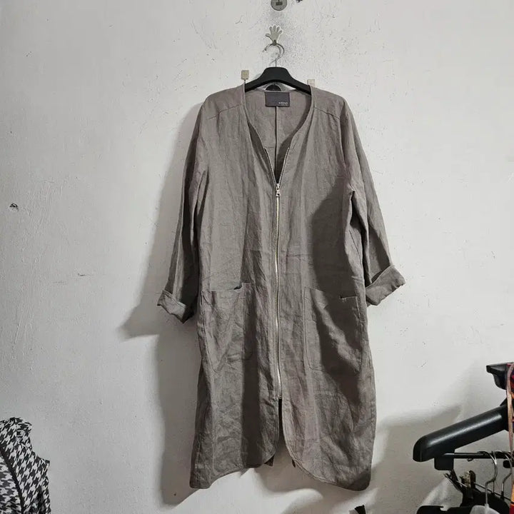 [BUNJANG] NENO Linen Long Cardigan / NENO 린넨 지퍼 롱 가디건