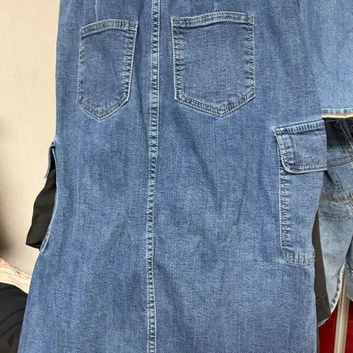 [BUNJANG] Denim Skirt and Shirt Set / 청 데님 스커트 밴딩 Free 사이즈 외