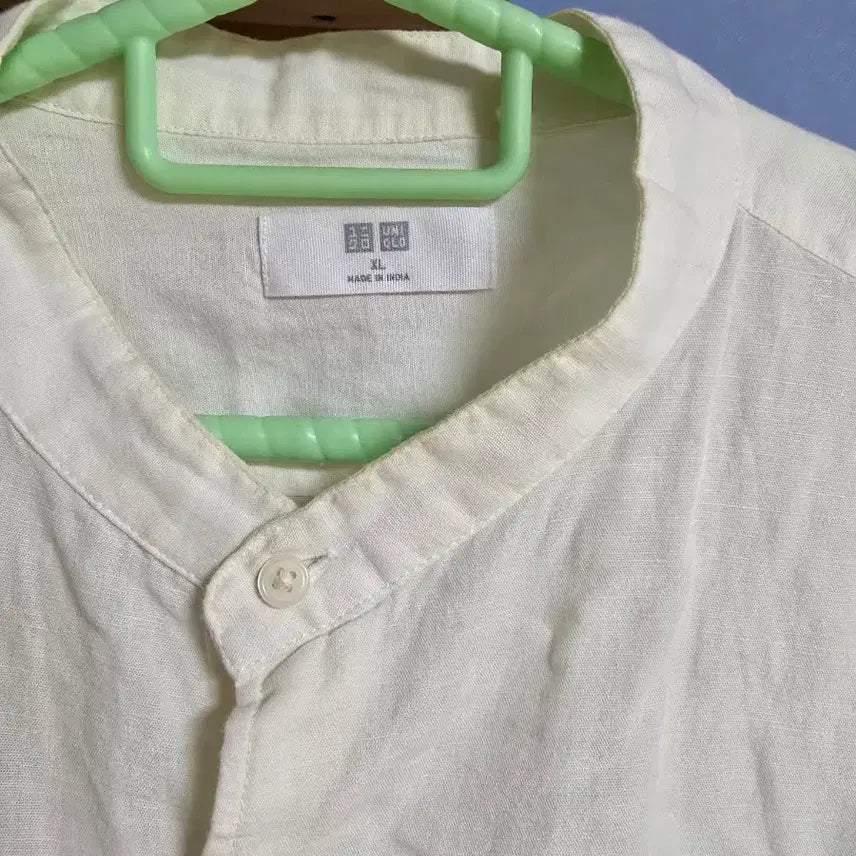 [BUNJANG] Uniqlo White Band Collar Shirt XL / 유니클로 화이트 밴드 칼라 셔츠 XL