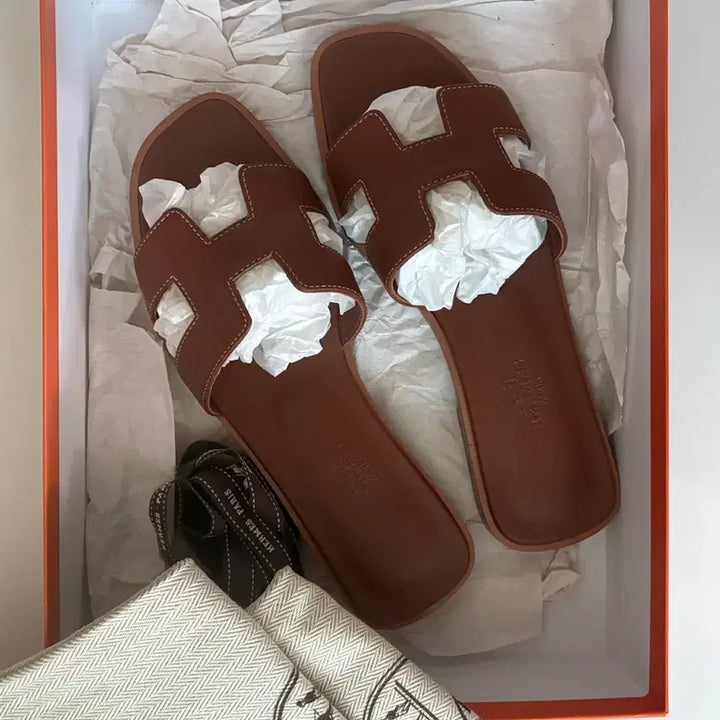 [BUNJANG] Hermès Oran Gold Sandals / 에르메스 오란 골드(브라운) 35.5