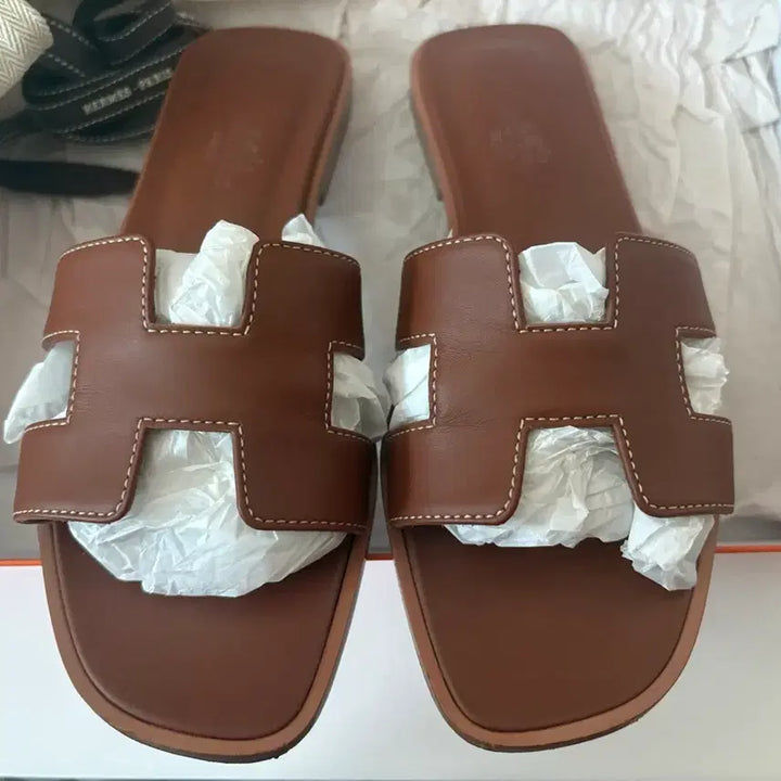 [BUNJANG] Hermès Oran Gold Sandals / 에르메스 오란 골드(브라운) 35.5
