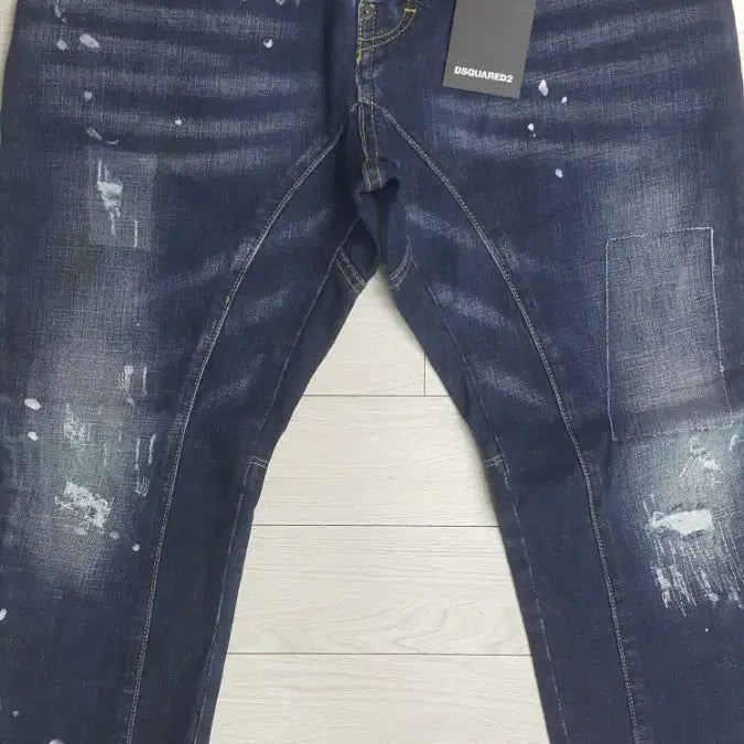 [BUNJANG] Dsquared2 (Spandex) Leather Patch Italian Jeans 32" New / 디스퀘어드2(스판) 가죽패치 이태리진 32인치(No.207)새상품!