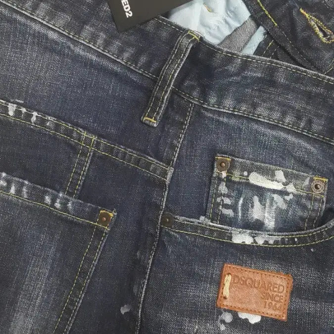 [BUNJANG] Dsquared2 (Spandex) Leather Patch Italian Jeans 32" New / 디스퀘어드2(스판) 가죽패치 이태리진 32인치(No.207)새상품!