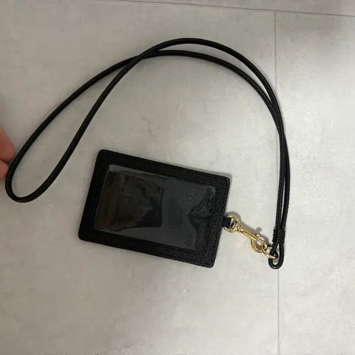 [BUNJANG] Coach Black Card Holder Necklace / 코치 블랙 카드지갑 목걸이형