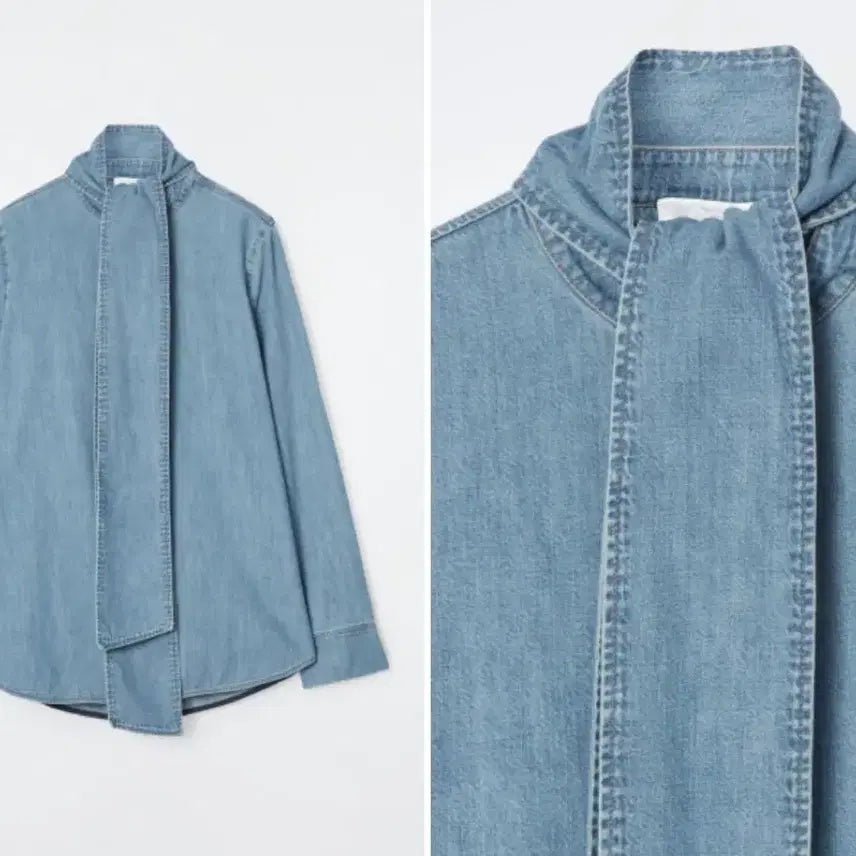 [BUNJANG] COS Denim Blouse / 코스(COS) 넥타이 데님 블라우스