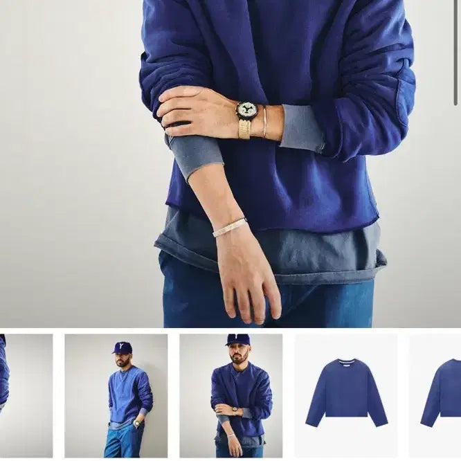 [BUNJANG] Churchill Romper Washed Sweatshirt Vintage Blue / 처칠롬퍼 washed sweat shirt 빈티지 블루