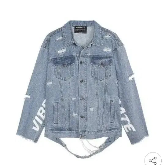 [BUNJANG] VIBRATE Damaged Denim Jacket (Overfit) / 새상품)현재 인터넷 &
