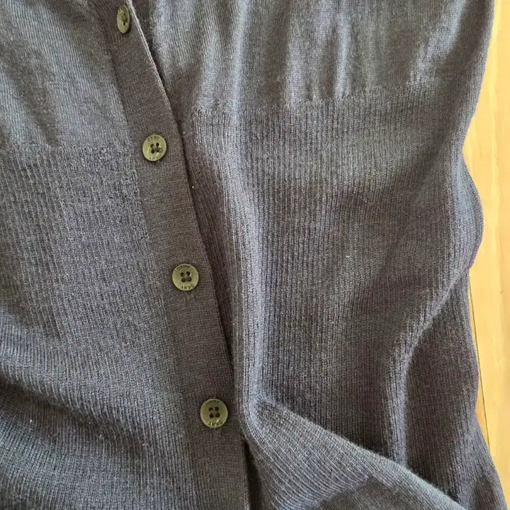 [BUNJANG] DKNY Merino Wool Long Cardigan XS Navy / DKNY 메리노울 롱 가디건 XS 원피스형 네이비