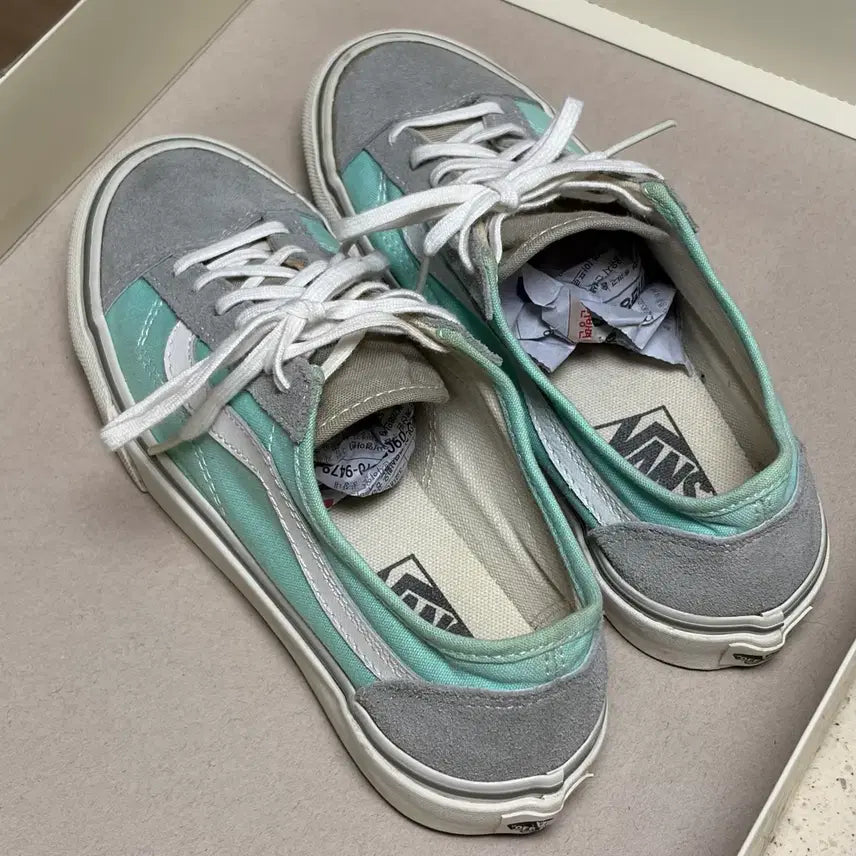 [BUNJANG] Vans Suede Sneakers Mint/Grey US 6 / 반스 스웨이드 스니커즈 민트/회색 230mm