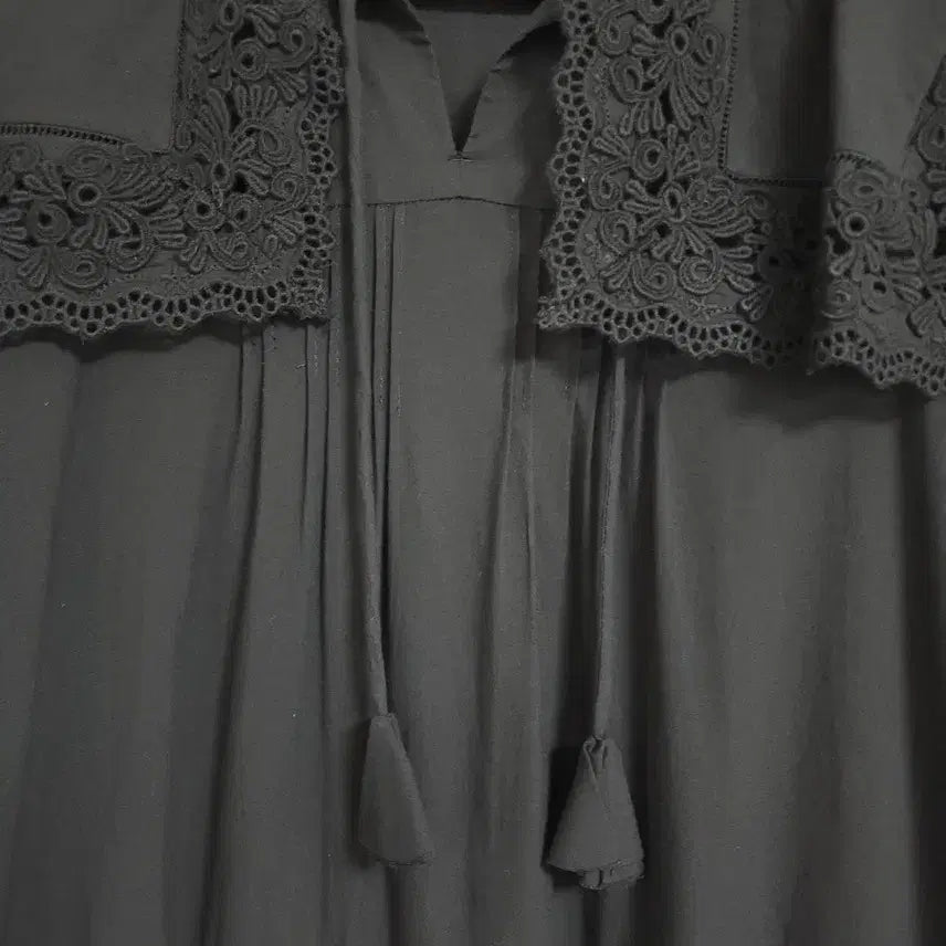 [BUNJANG] Thursday Island Lace Big Collar Flare Long Dress / 22년도 써스데이아일랜드) 레이스 빅카라 원피스