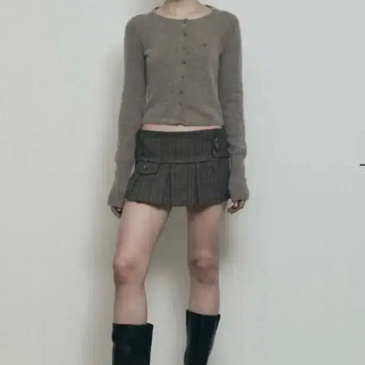 [BUNJANG] Bohemian Seoul Pleats Wrap Skirt Brown / 보헤미안서울 플리츠 랩 스커트 브라운