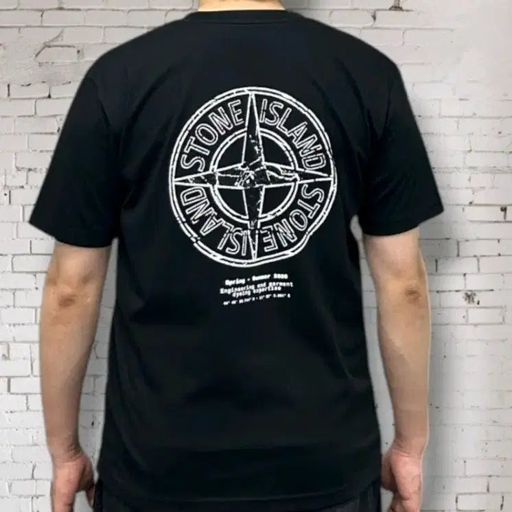 [BUNJANG] Stone Island Black T-Shirt with Back Logo / 스톤아일랜드 블랙 반팔 티셔츠 백로고
