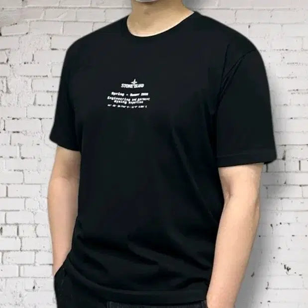 [BUNJANG] Stone Island Black T-Shirt with Back Logo / 스톤아일랜드 블랙 반팔 티셔츠 백로고