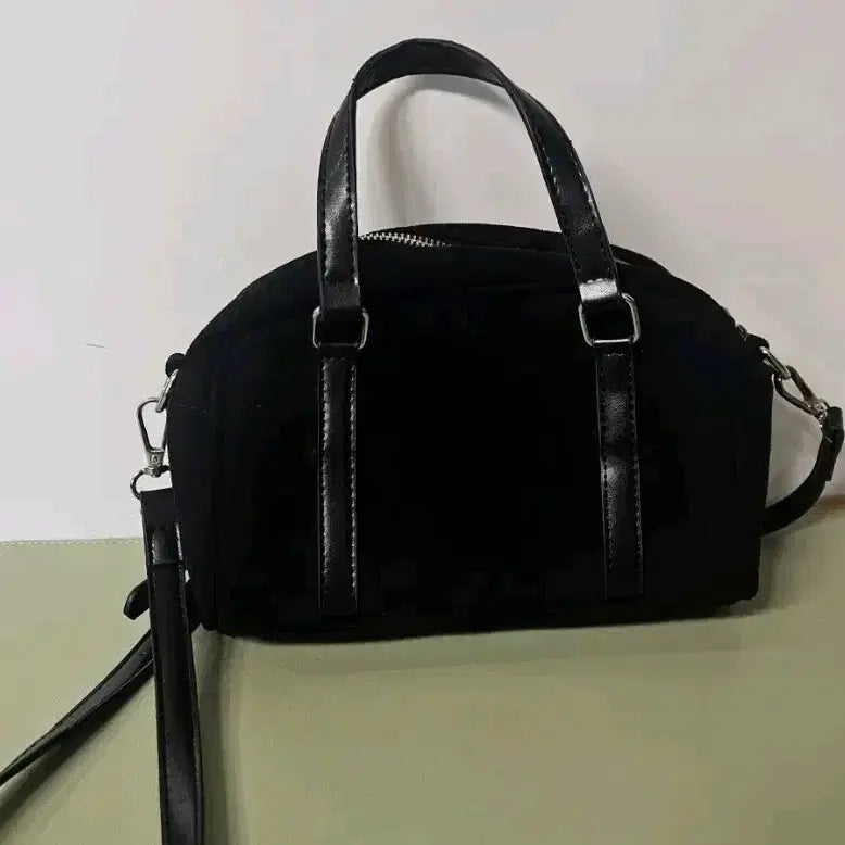 [SOLD OUT] 블랙 스웨이드 토트백 겸 숄더백