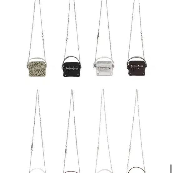 [BUNJANG] Dainite Studded Cross Chain Wallet (Brown) / 다이닛 스터드 크로스 체인 월렛(브라운)
