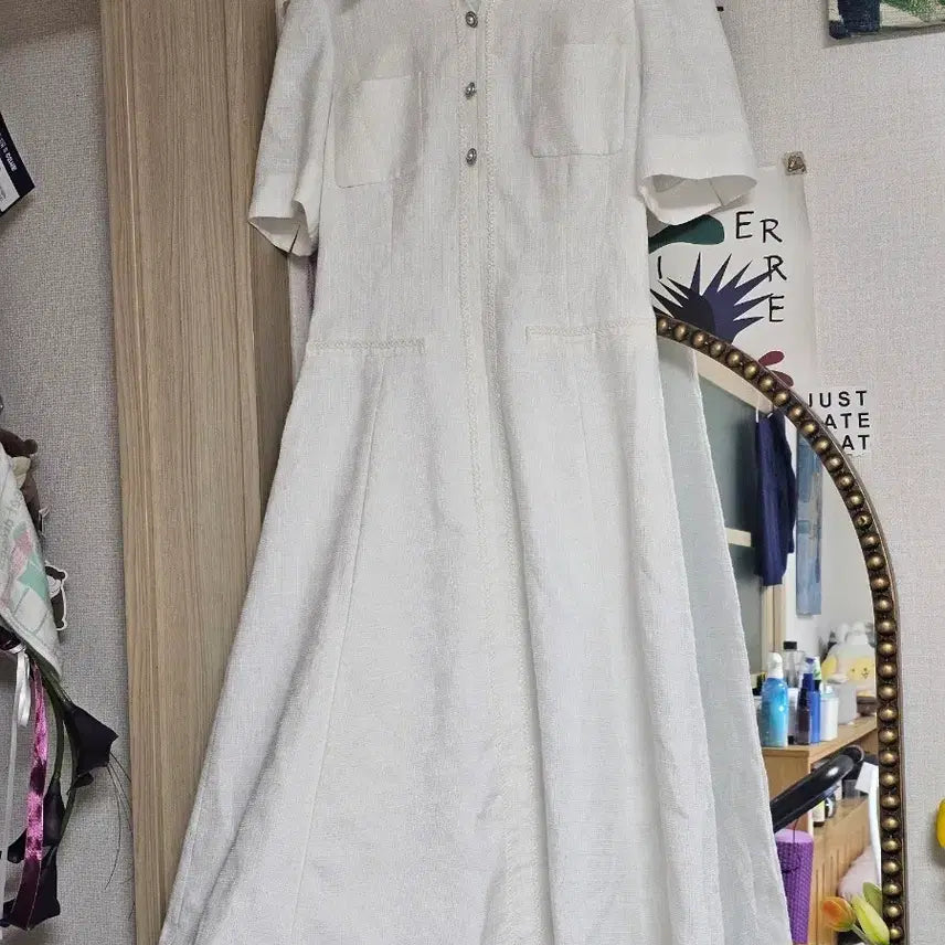[BUNJANG] MICHAA White Two-Piece Dress 55 / it MICHAA 잇미샤 화이트 2부 원피스 55 (벨트분실)