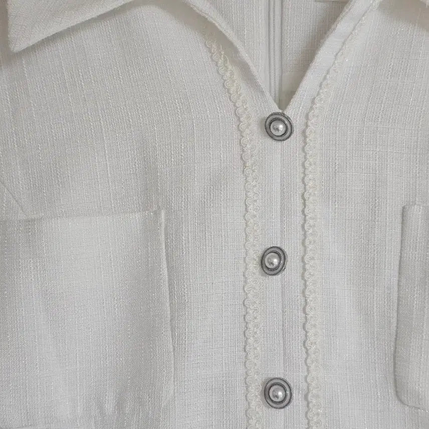 [BUNJANG] MICHAA White Two-Piece Dress 55 / it MICHAA 잇미샤 화이트 2부 원피스 55 (벨트분실)