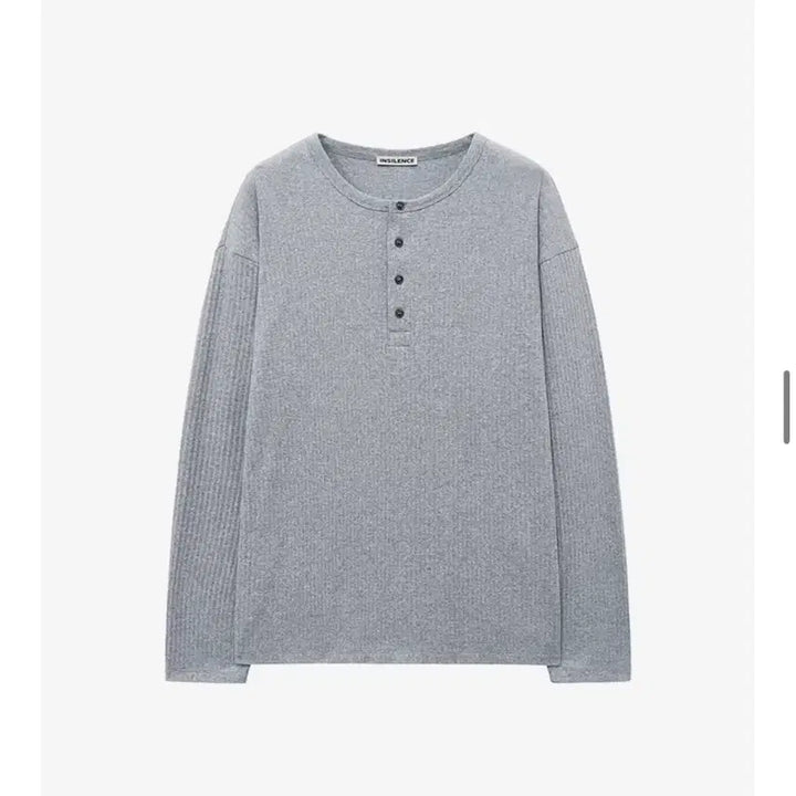 [BUNJANG] In Silence Rib Henley Neck Melange Gray Shirt / 인사일런스 리브 헨리넥 멜란지 그레이 색상 (M)