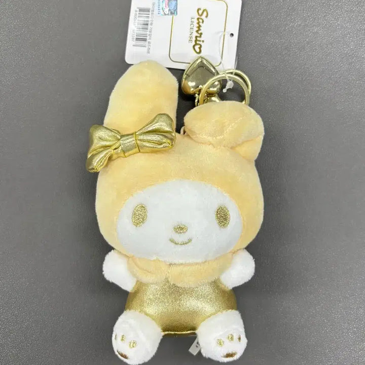 [BUNJANG] Sanrio My Melody Gold Keyring Plush Doll / (미사용 15cm) 산리오 마이멜로디 골드 키링 인형
