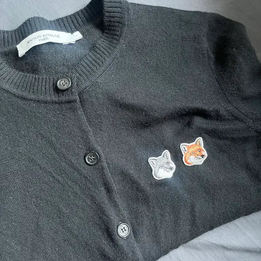 [BUNJANG] Maison Kitsune Double Fox Cardigan Black / 메종키츠네 더블 폭스 가디건 블랙