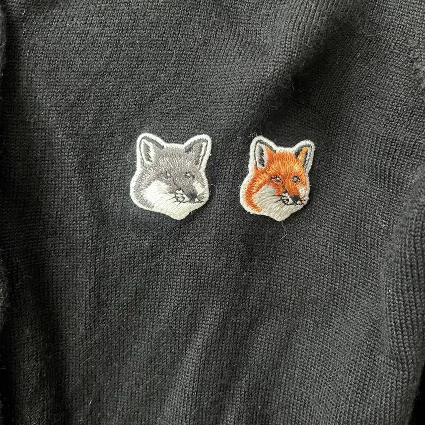 [BUNJANG] Maison Kitsune Double Fox Cardigan Black / 메종키츠네 더블 폭스 가디건 블랙