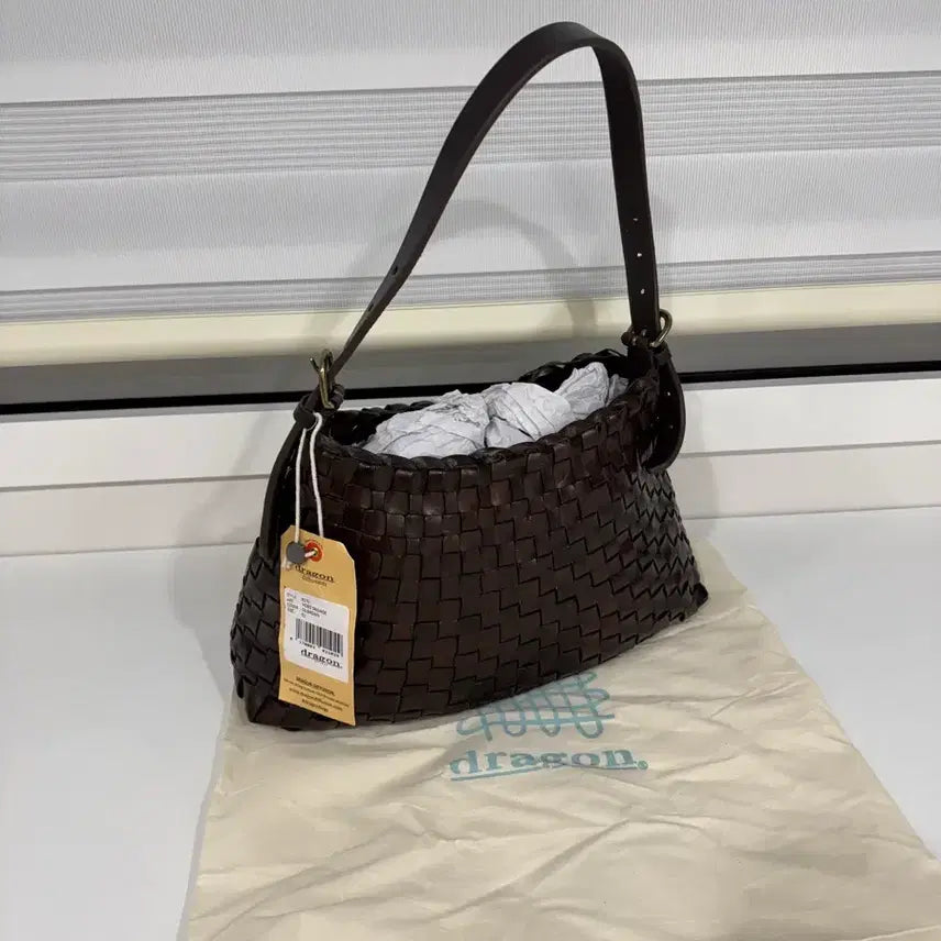 [BUNJANG] Dragon Diffusion Hobo 8170 Dark Brown Handbag / 드래곤디퓨전 호보 8170 dark brown(사몰가 이너백 포함)