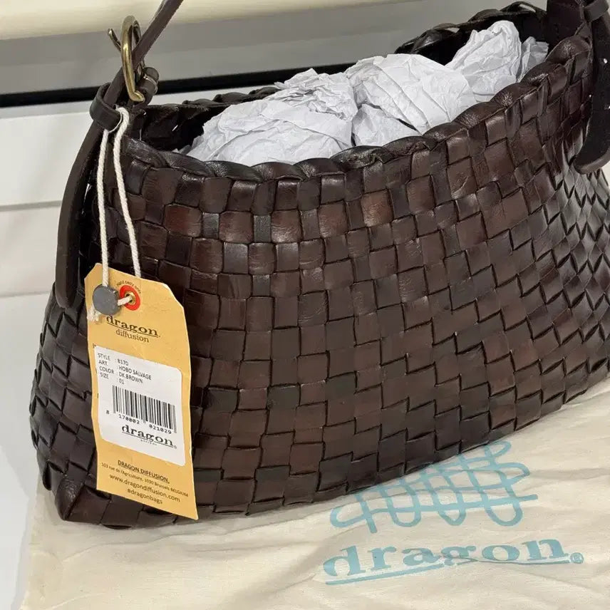 [BUNJANG] Dragon Diffusion Hobo 8170 Dark Brown Handbag / 드래곤디퓨전 호보 8170 dark brown(사몰가 이너백 포함)
