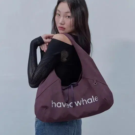 [BUNJANG] Have a Whale Cotton Baguette Eco Bag / 헤브어웨일 cotton baguette eco bag (WN)
