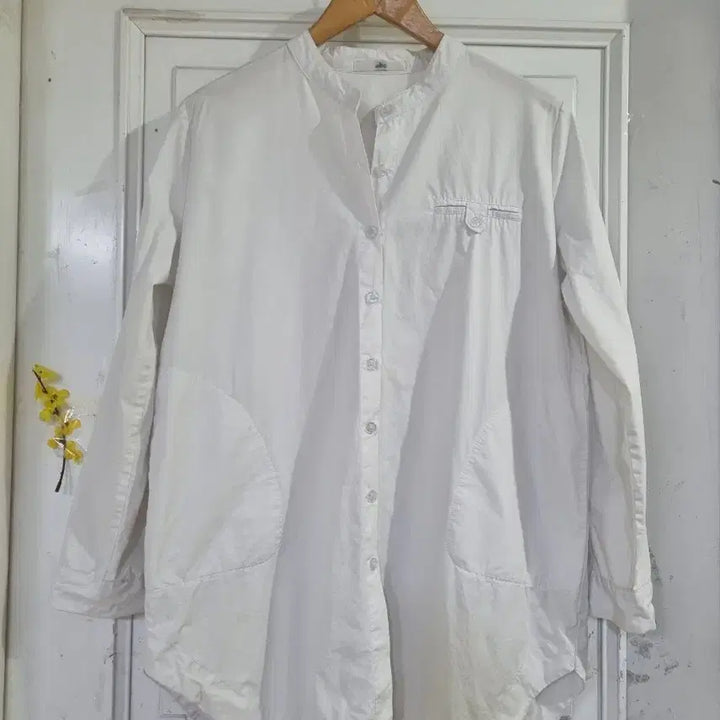 [BUNJANG] Summer Design White Cotton Jacket / 봄 여름 디자인이쁜 남방셔츠같은. 바스락면 자켓  가슴단면58