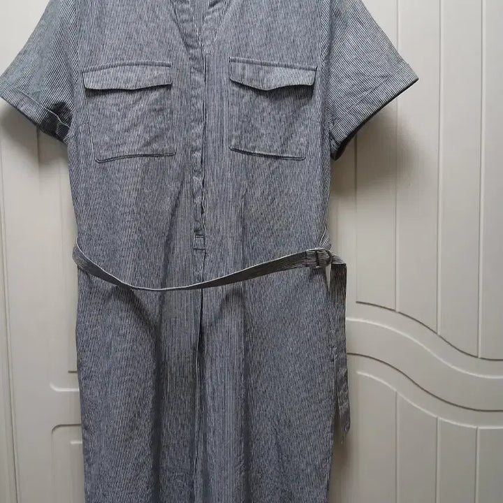 [BUNJANG] Roem Striped Shirt Dress / 로엠 스트라이프 셔츠 원피스 66사이즈