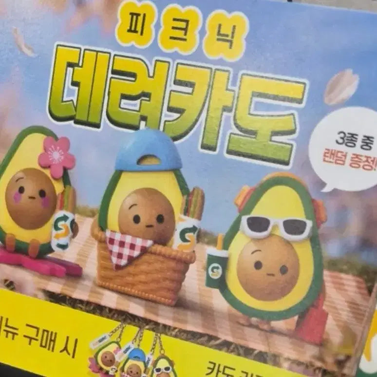 [BUNJANG] Subway Picnic Theme Keyring Set / 써브웨이 피크닉 벚꽃카도. 뮤직카도. 피크닉카도 3종세트