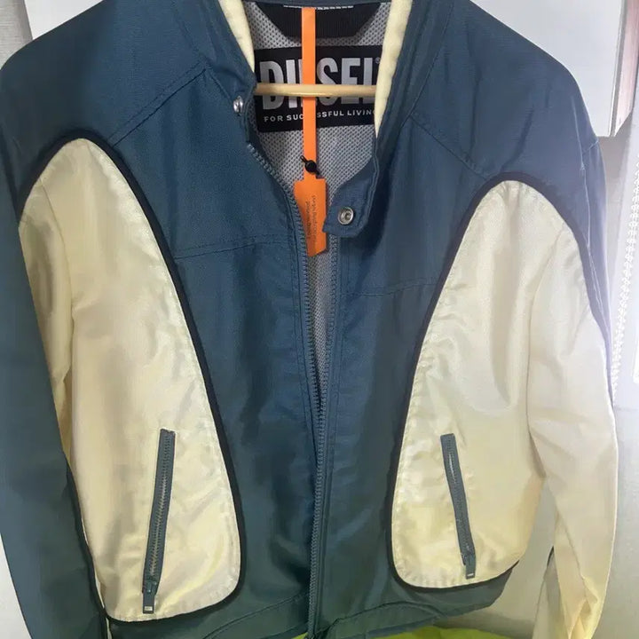 [BUNJANG] Diesel J-Blink Biker Jacket (L) Blue White / 디젤 J-블링크 바이커 자켓 L 블루 화이트