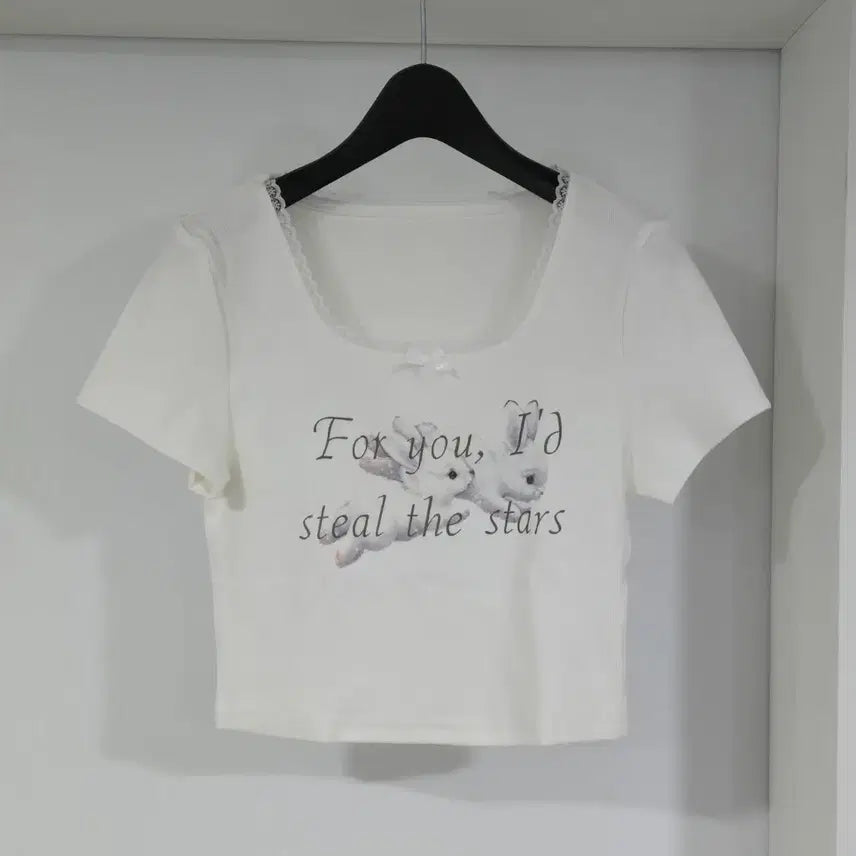 [BUNJANG] Lace Round Crop Top / 레이스 라운드 티셔츠 44~55