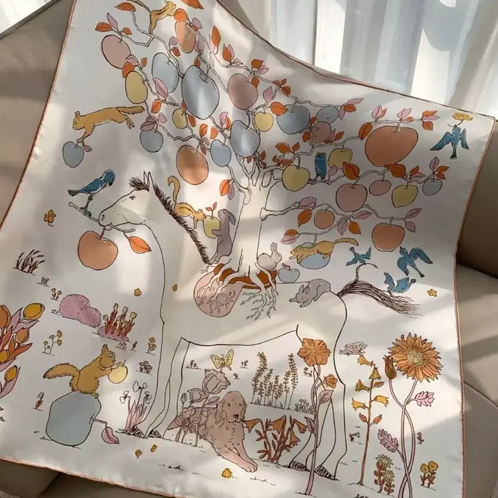 [BUNJANG] Hermes Animal Print Square Scarf / 에르메스 까레 스카프 동물 프린트