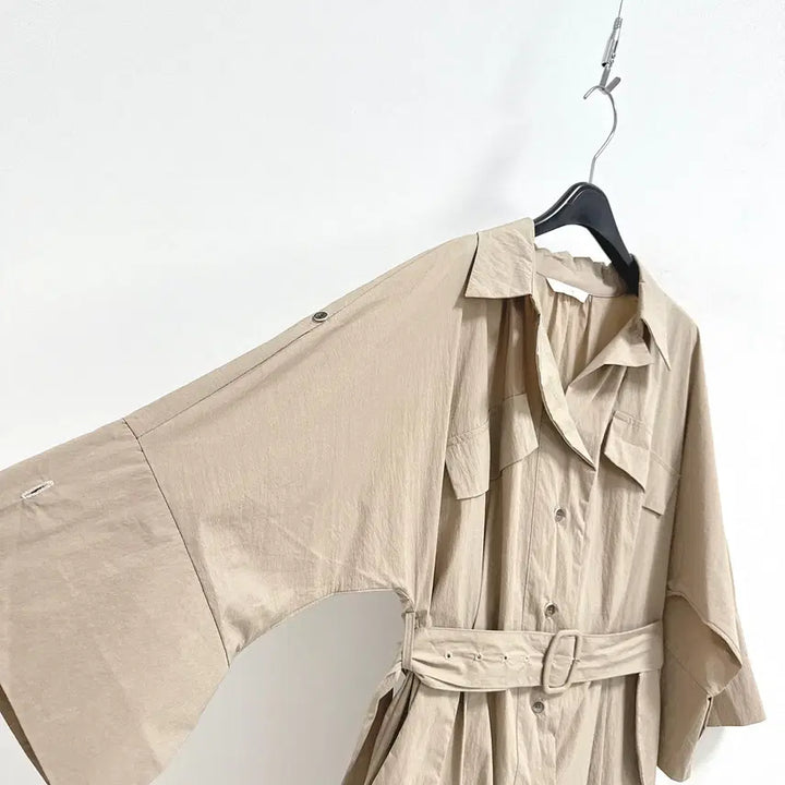 [BUNJANG] ID Beige Crinkly Midi Dress / 제평 아이디 베이지 바스락 미디원피스