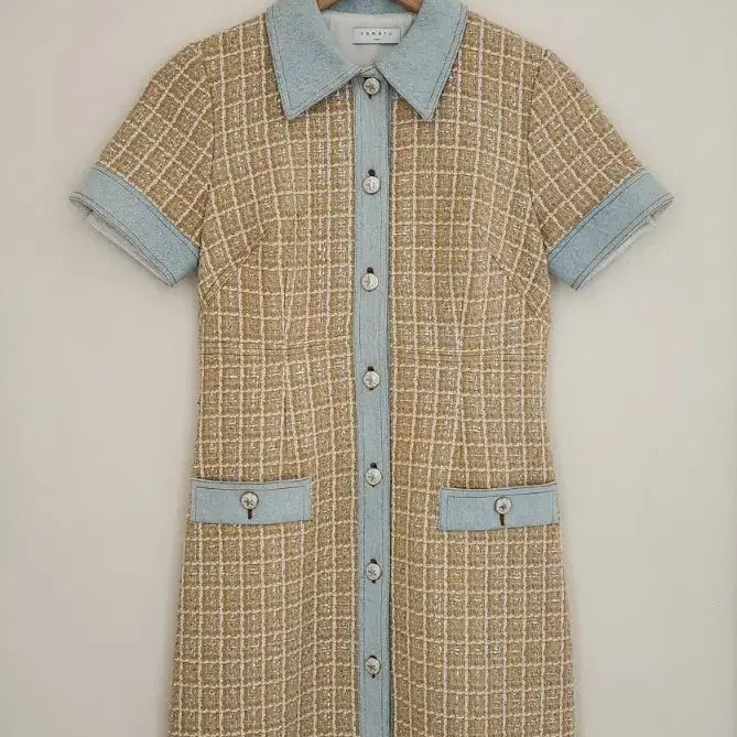 [SOLD OUT] 택만뗀 새거 21 ss 산드로 트위드 원피스 (34)