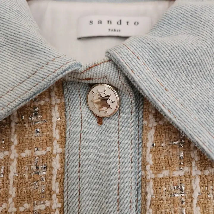 [SOLD OUT] 택만뗀 새거 21 ss 산드로 트위드 원피스 (34)