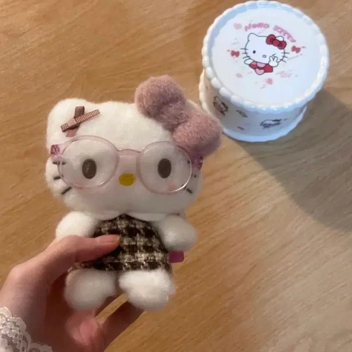 [BUNJANG] Hello Kitty Pompom Keyring / 안경 뽀글이 헬로키티 키링