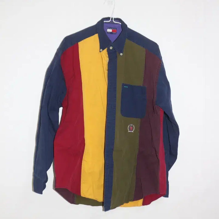[BUNJANG] Tommy Hilfiger Colorblock Patchwork Shirt / 타미 힐피거 컬러블록 패치워크 셔츠