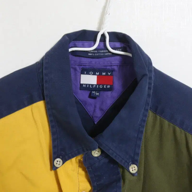 [BUNJANG] Tommy Hilfiger Colorblock Patchwork Shirt / 타미 힐피거 컬러블록 패치워크 셔츠
