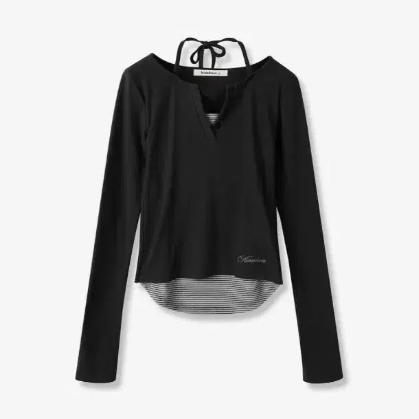 [SOLD OUT] 어반드레스 브이컷 스트라이프 레이어드티