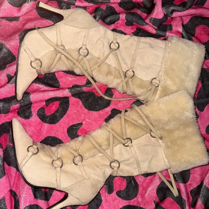 [BUNJANG] Vintage Gal Boots 230 Size / 빈티지 갸루 털 부츠 230 새상태급