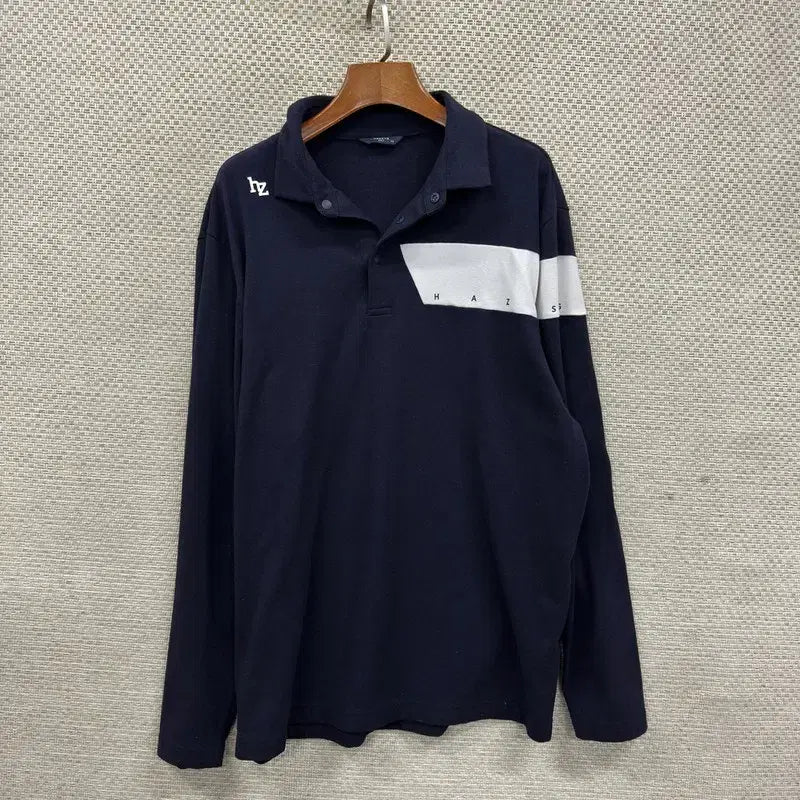 [BUNJANG] Hazzys Golf Long Sleeve Polo Shirt / 헤지스 골프 긴팔카라티 110 M16900
