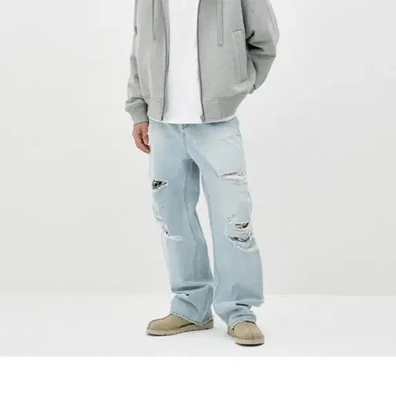 [BUNJANG] Errors Accepted Distressed Light Blue M Jeans / 에러스익셉티드 디스트레스드 라이트블루 M