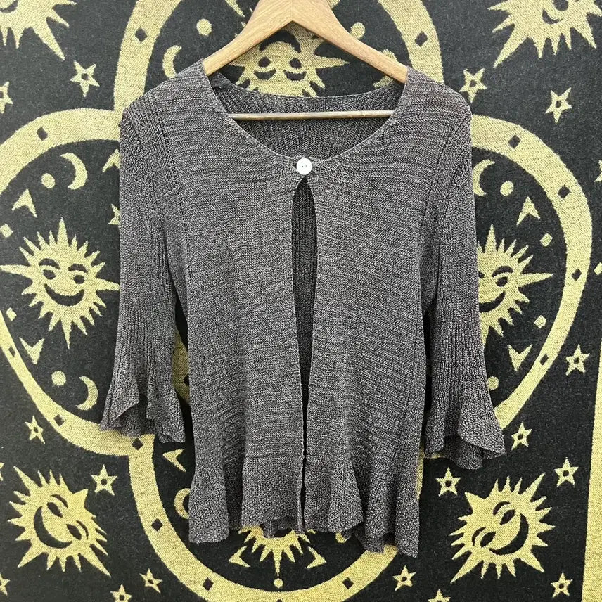 [BUNJANG] Vintage Cozy Knitted Cape Cardigan / 빈티지 러블리 코지 모리 버튼 케이프 뜨개 니트 가디건 K0131