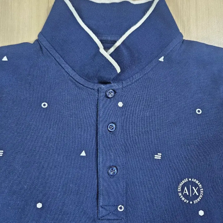 [BUNJANG] Armani Exchange Navy Pattern Polo Shirt XL / [AX] 아르마니 익스체인지 네이비패턴 폴로티 XL