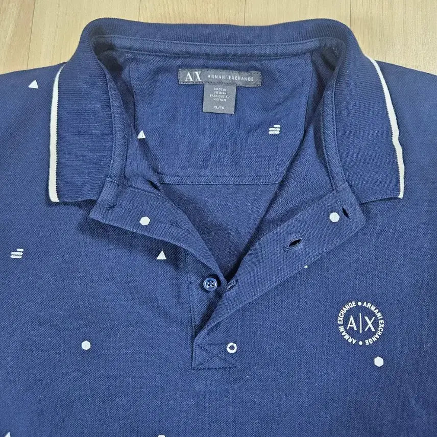 [BUNJANG] Armani Exchange Navy Pattern Polo Shirt XL / [AX] 아르마니 익스체인지 네이비패턴 폴로티 XL